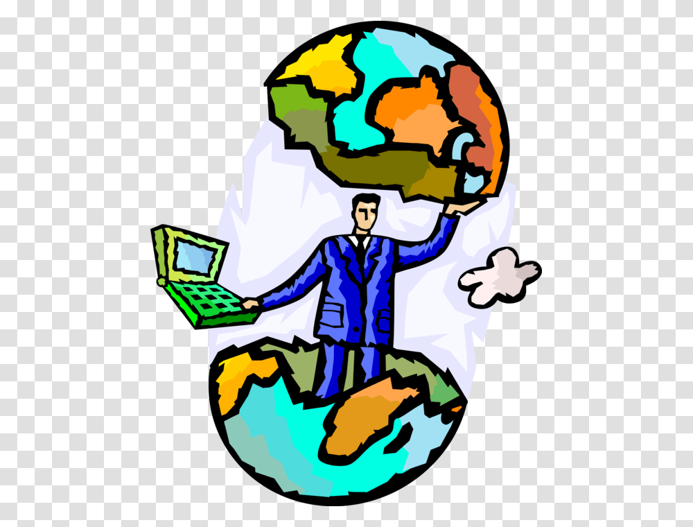 Vector Illustration Of Businessman With Notebook Computer, Person, Performer, Astronomy, Outdoors Transparent Png
