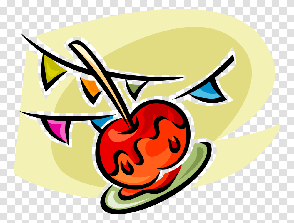 Vector Illustration Of Candy Apple Or Toffee Apple, Plant, Fruit, Food, Cherry Transparent Png
