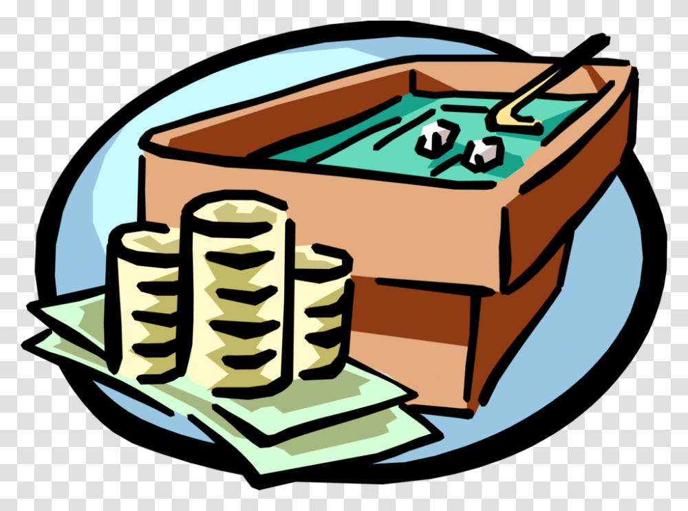 Vector Illustration Of Casino Games Of Chance Craps Glcksspiel Clipart, Jacuzzi, Tub, Hot Tub, Helmet Transparent Png