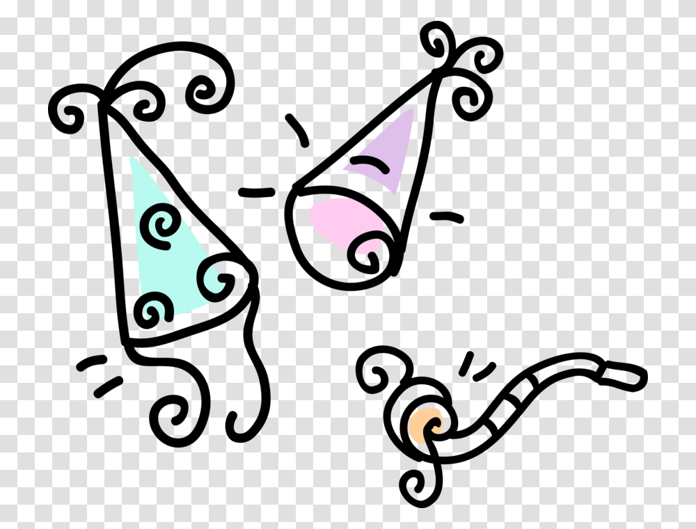 Vector Illustration Of Celebration Party Hats And Noisemaker, Apparel Transparent Png