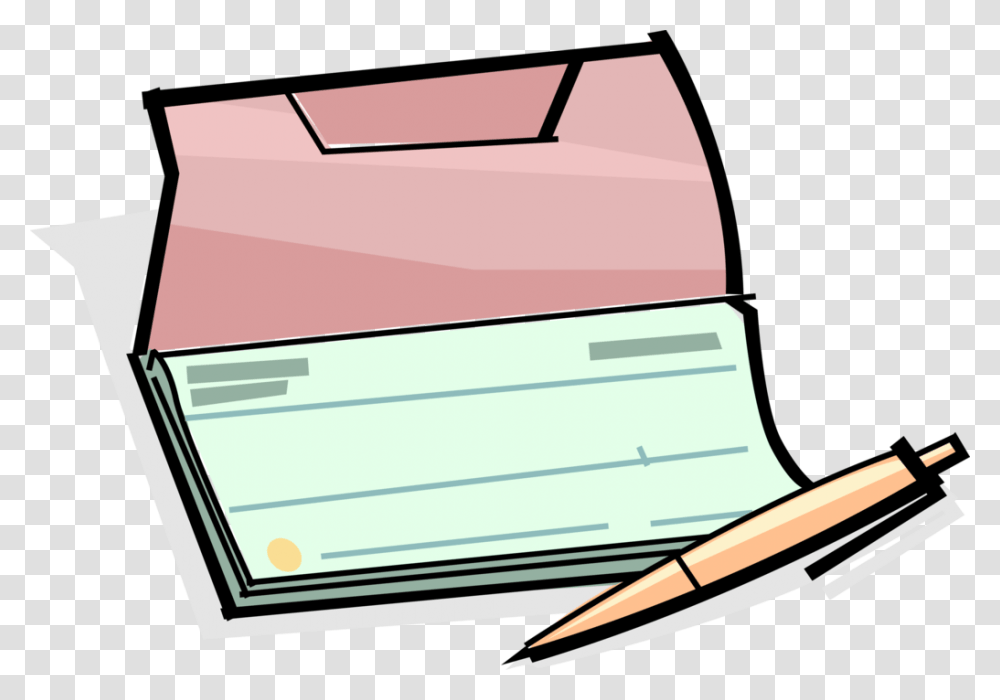 Vector Illustration Of Check Or Cheque Book Checks Bank Account Clipart, Pencil, Box, File Transparent Png