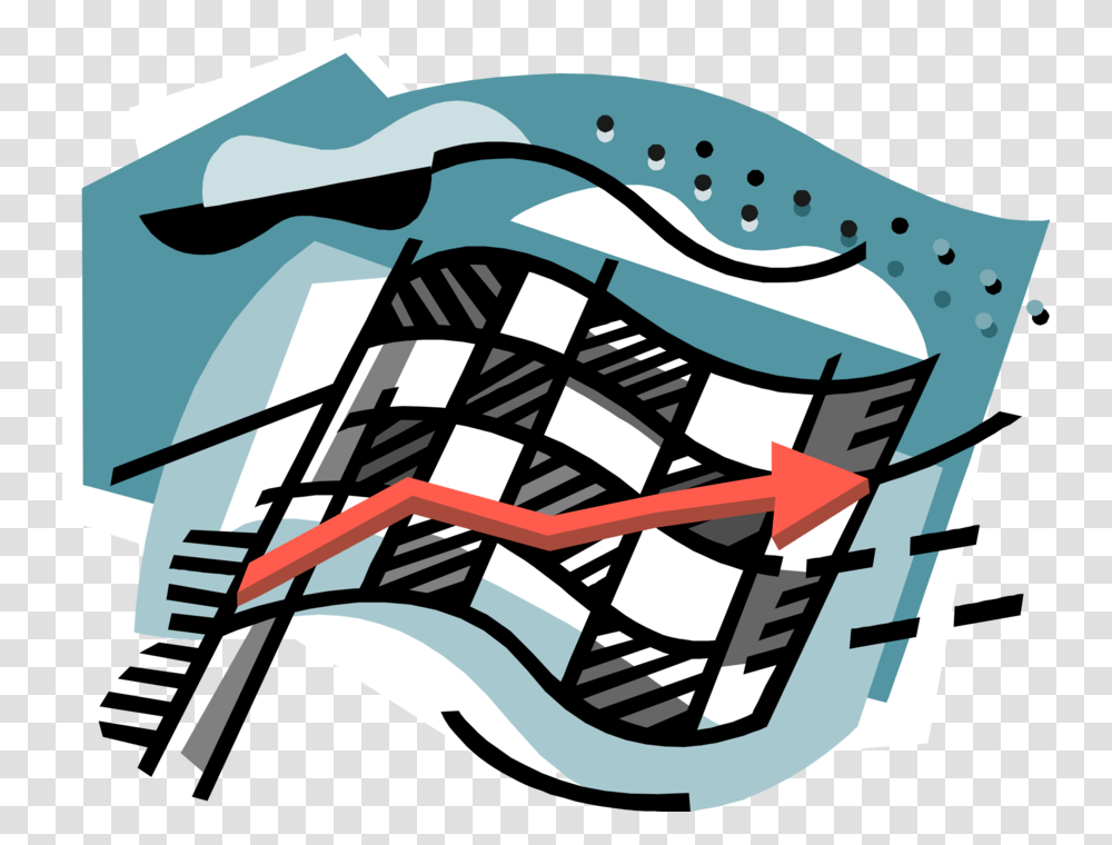 Vector Illustration Of Checkered Or Chequered Flag Graphic Design, Animal, Sea Life Transparent Png