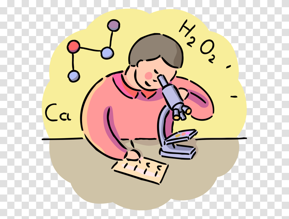 Vector Illustration Of Chemistry Class Student With, Skin, Face, Label Transparent Png
