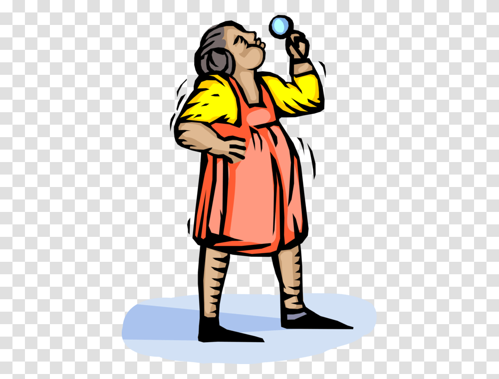 Vector Illustration Of Child Blows Soap Bubbles Outdoors, Person, Performer, Costume Transparent Png