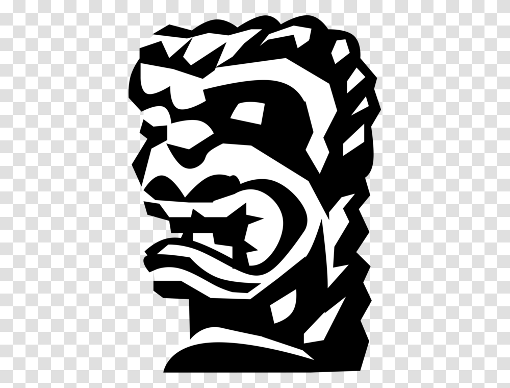 Vector Illustration Of Chinese Lion Head Statue Graphic Design, Stencil, Poster, Advertisement Transparent Png