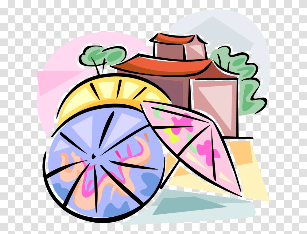 Vector Illustration Of Chinese Umbrella Or Parasol, Dynamite, Weapon, Weaponry Transparent Png