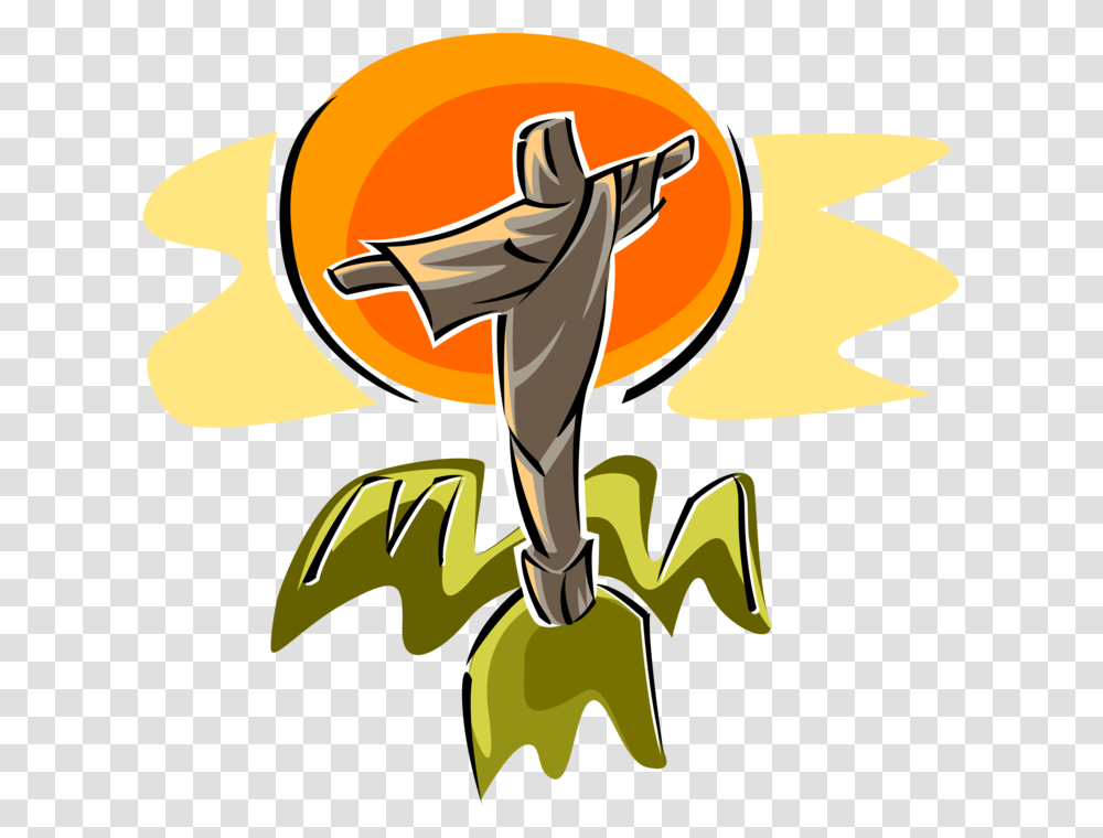 Vector Illustration Of Christ The Redeemer In Rio De God Clipart, Outdoors, Animal, Logo Transparent Png