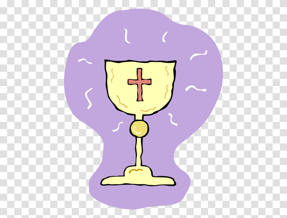 Vector Illustration Of Christian Religious Faith Communion Cross, Trophy, Light Transparent Png