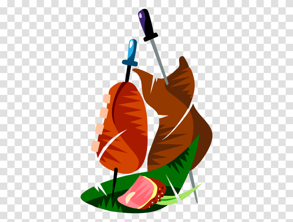 Vector Illustration Of Churrasco Beef Or Grilled Meat Brazilian Meat Clip Art, Plant, Food, Produce, Grain Transparent Png