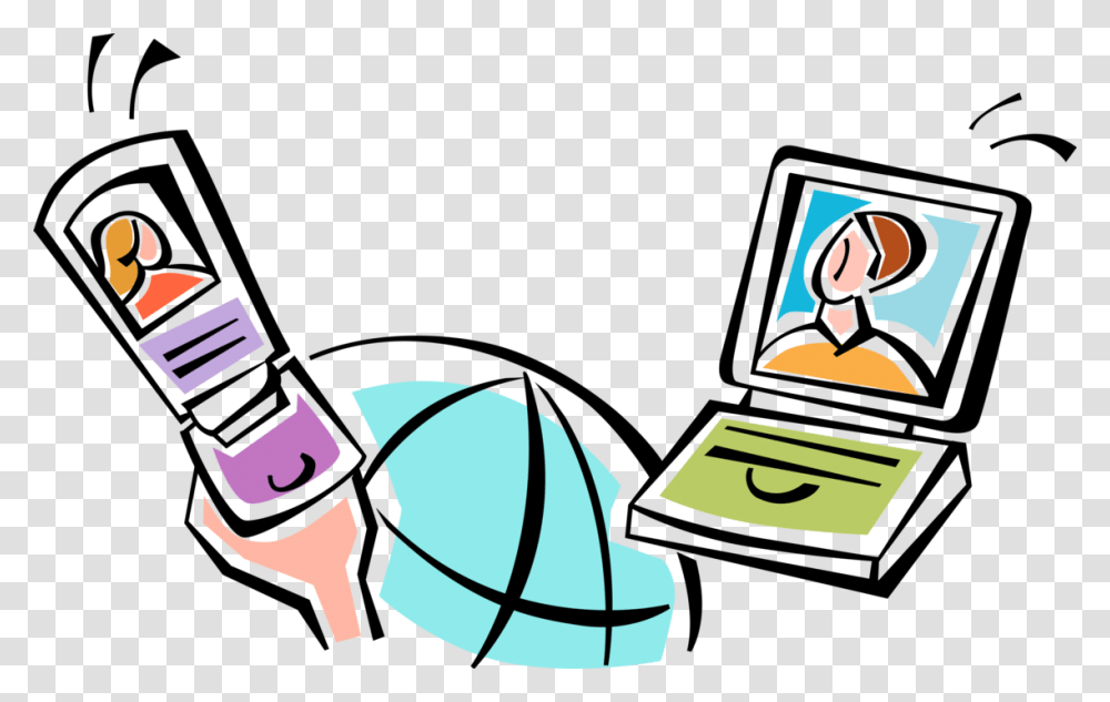 Vector Illustration Of Colleagues Communicate Via Mobile, Chef, Crowd Transparent Png