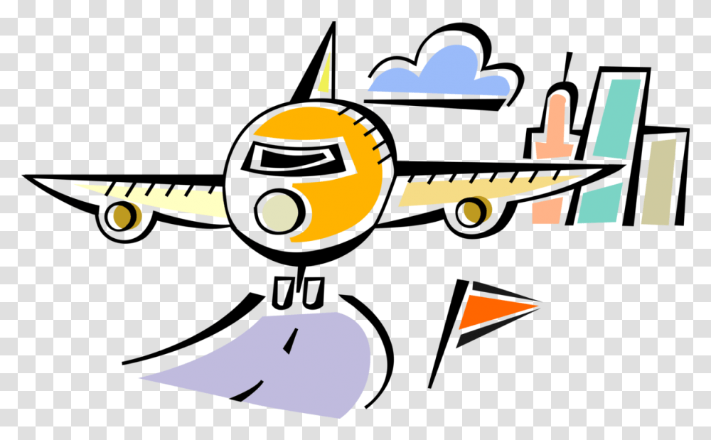 Vector Illustration Of Commercial Airline Passenger Clip Art, Airplane, Aircraft, Vehicle Transparent Png