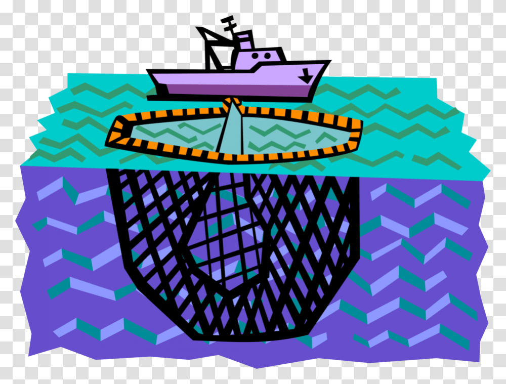 Vector Illustration Of Commercial Fishing Trawler Boat Reflection, Sundial, Rug, Sport, Sports Transparent Png