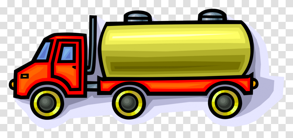 Vector Illustration Of Commercial Shipping And Delivery Top Septic Truck Cartoon, Fire Truck, Vehicle, Transportation, Tire Transparent Png