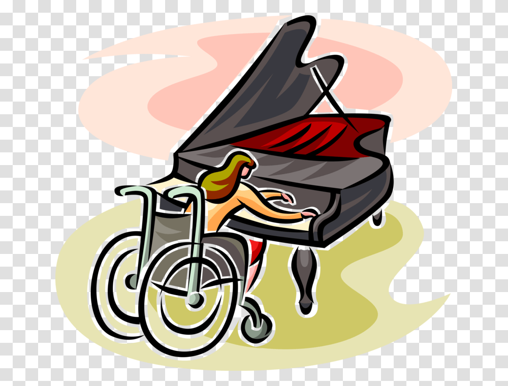 Vector Illustration Of Concert Pianist Musician In, Chair, Furniture, Wheelchair, Leisure Activities Transparent Png
