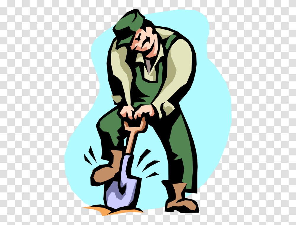 Vector Illustration Of Construction Worker Breaks The Digging Clipart, Hand, Animal, Mammal, Poster Transparent Png
