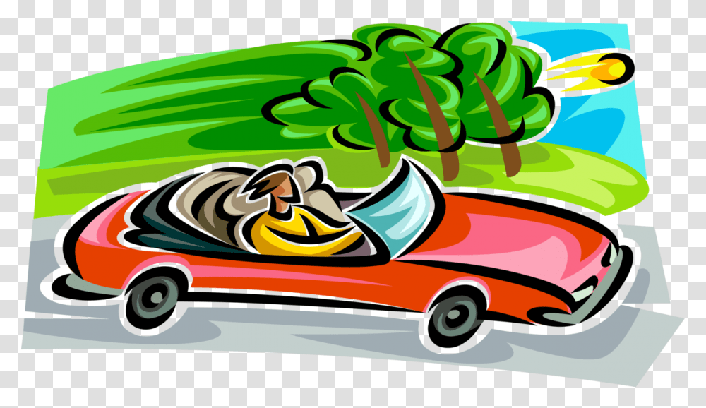 Vector Illustration Of Convertible Automobile Motor, Vehicle, Transportation, Car, Food Transparent Png