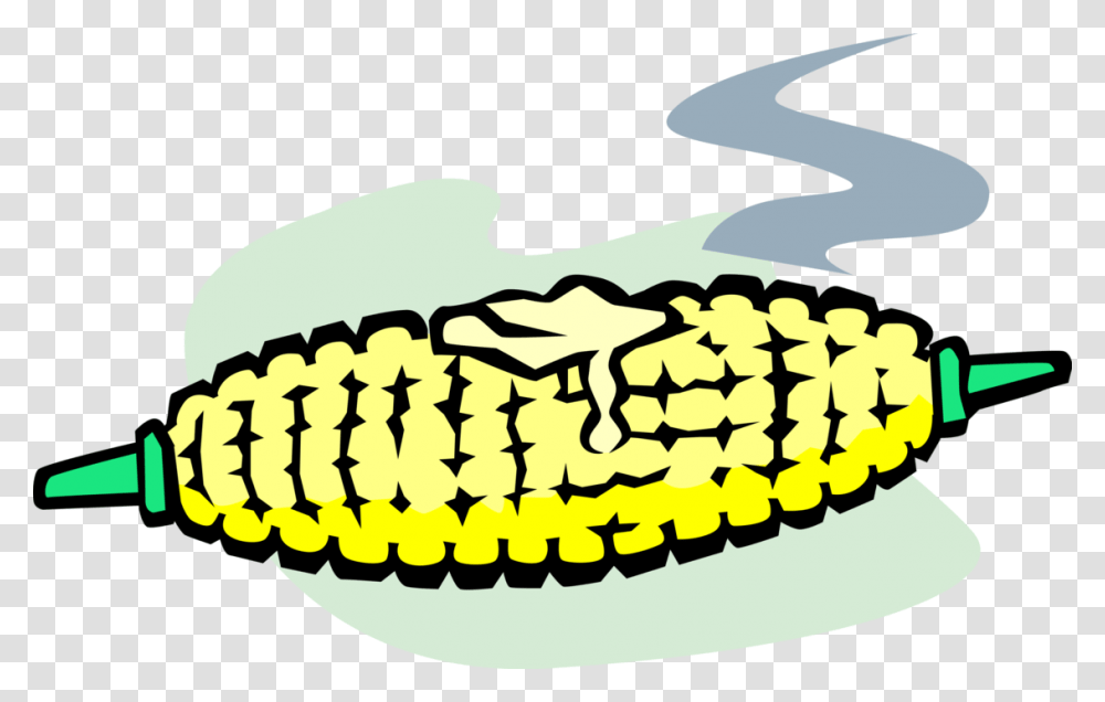 Vector Illustration Of Corn On The Cob Grain Plant Corn On The Cob Clipart, Vegetable, Food, Teeth, Mouth Transparent Png