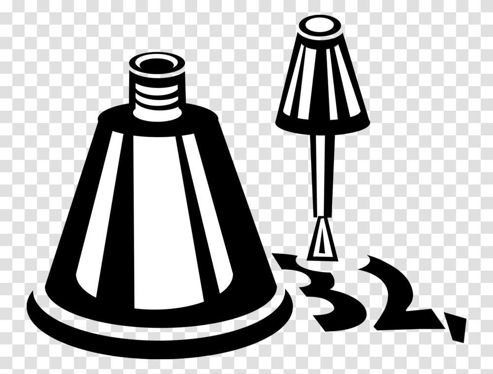 Vector Illustration Of Cosmetic Beauty Product Nail, Lamp, Cowbell, Tripod Transparent Png