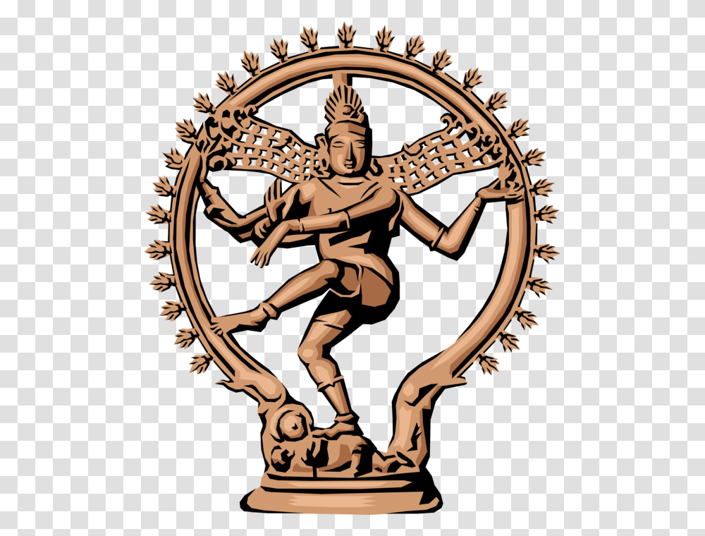 Vector Illustration Of Cosmic Dancer Shiva The Auspicious, Person, Human, Statue, Sculpture Transparent Png