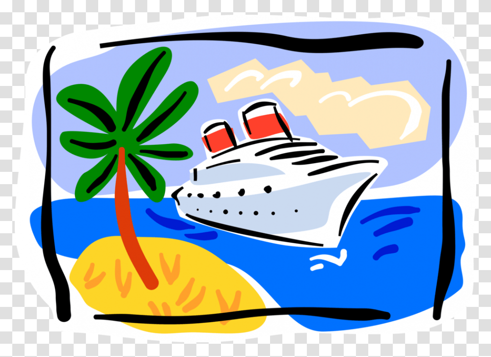 Vector Illustration Of Cruise Ship Or Cruise Liner Cruise Vacation Clip Art, Vehicle, Transportation Transparent Png