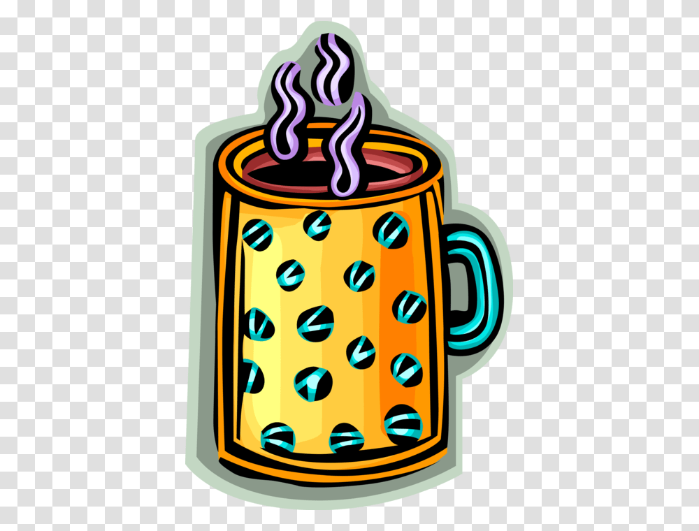Vector Illustration Of Cup Of Hot Freshly Brewed Coffee, Coffee Cup, Light, Tin, Beverage Transparent Png