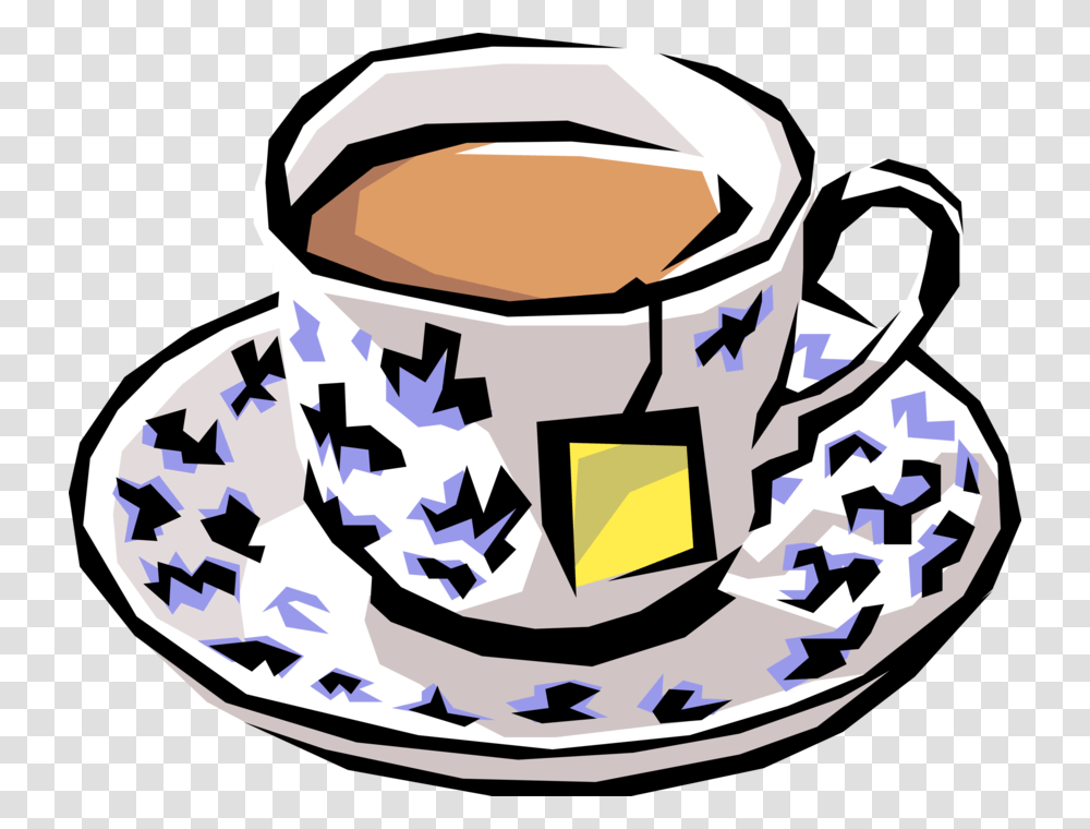 Vector Illustration Of Cup Of Hot Steeped Tea Teacup, Coffee Cup, Helmet, Apparel Transparent Png