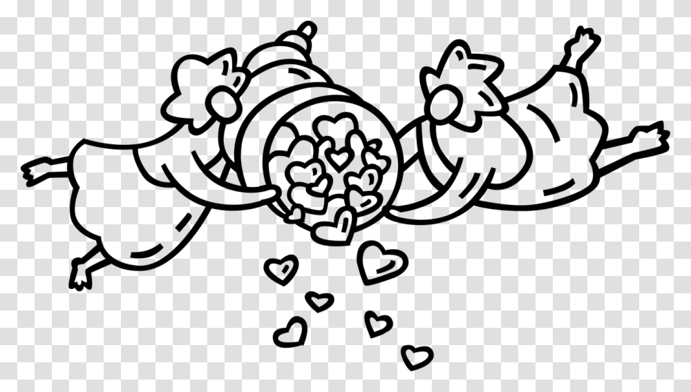 Vector Illustration Of Cupid God Of Desire And Erotic Line Art, Gray, World Of Warcraft Transparent Png