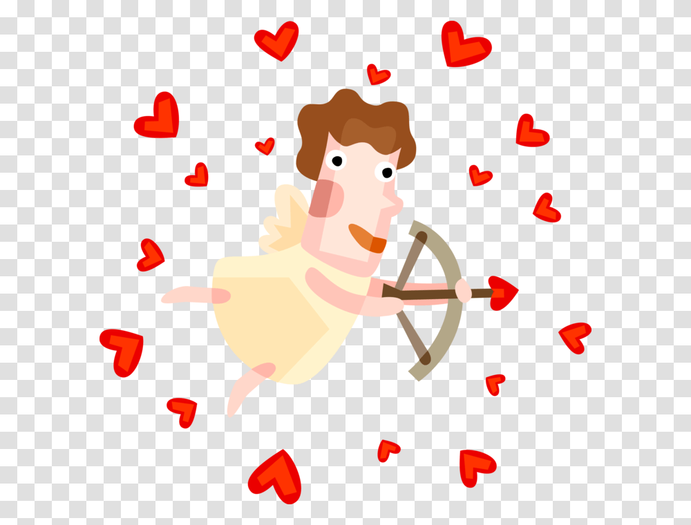 Vector Illustration Of Cupid God Of Desire And Erotic Vector Graphics, Paper, Confetti, Petal, Flower Transparent Png
