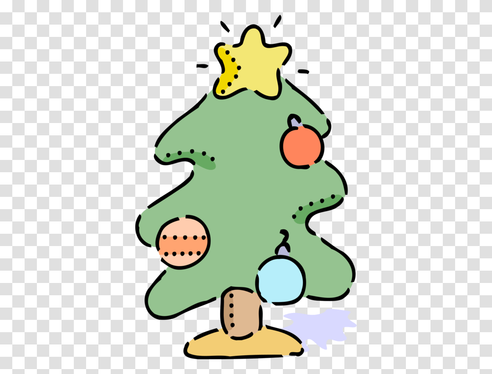 Vector Illustration Of Decorated Evergreen Christmas, Tree, Plant, Ornament, Christmas Tree Transparent Png