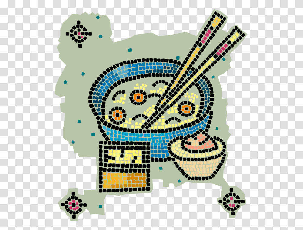 Vector Illustration Of Decorative Mosaic Chinese Rice, Doodle, Drawing Transparent Png