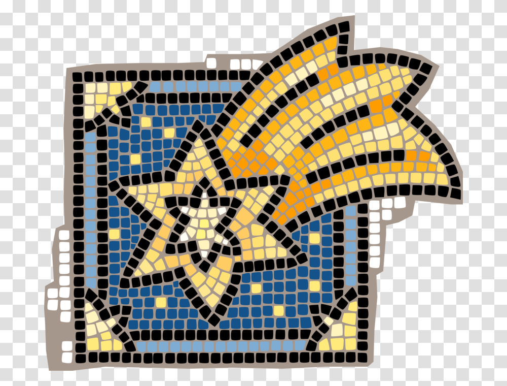 Vector Illustration Of Decorative Mosaic Shooting Star Shooting Star Mosaic, Poster, Advertisement, Pattern Transparent Png