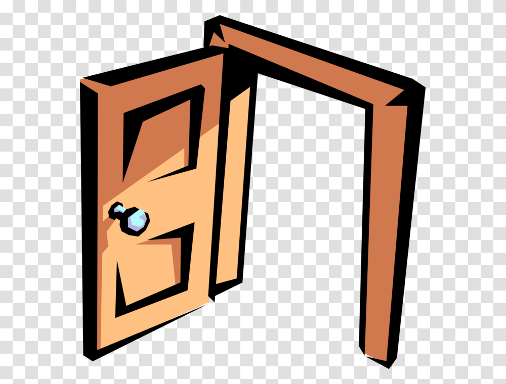Vector Illustration Of Doorway Door Entrance Or Access Don't Leave The Door Open, Wood Transparent Png
