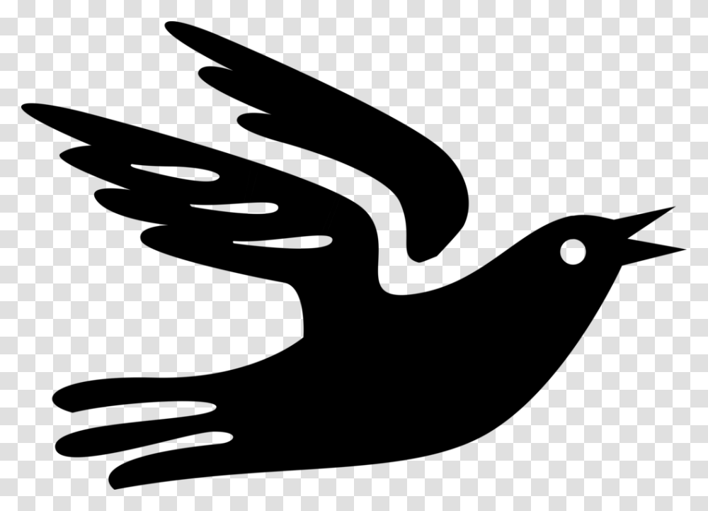 Vector Illustration Of Dove Bird In Flight Flying Perching Bird, Gray Transparent Png