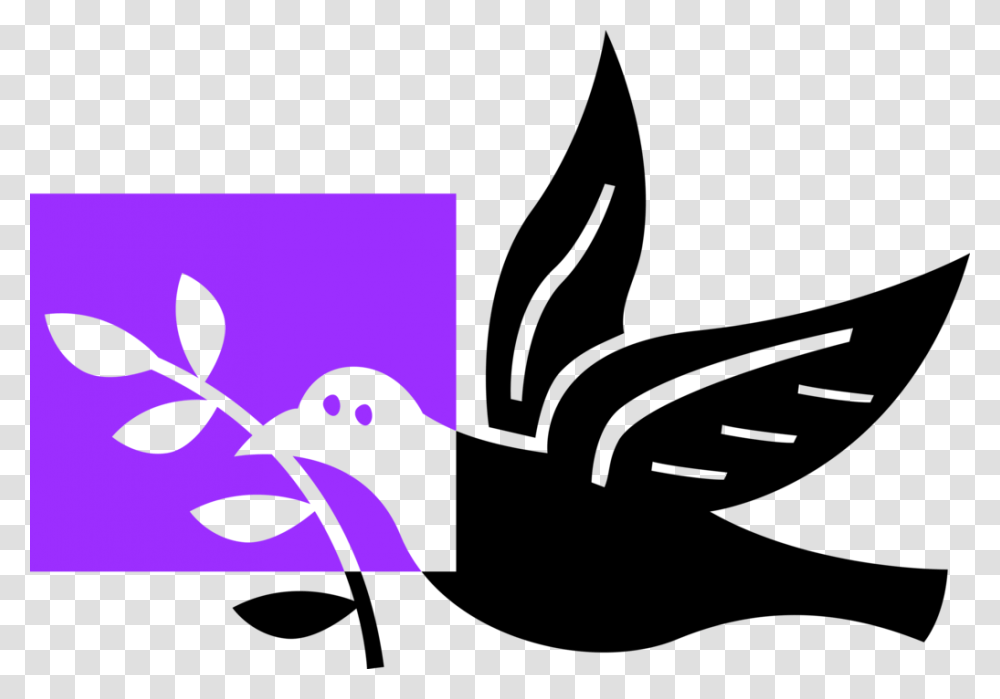 Vector Illustration Of Dove Bird With Olive Branch, Animal, Logo Transparent Png