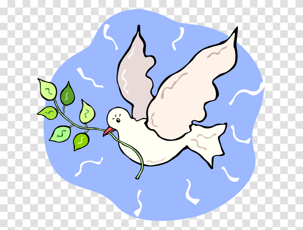 Vector Illustration Of Dove Of Peace Bird Secular Symbol, Animal, Painting, Nature, Outdoors Transparent Png