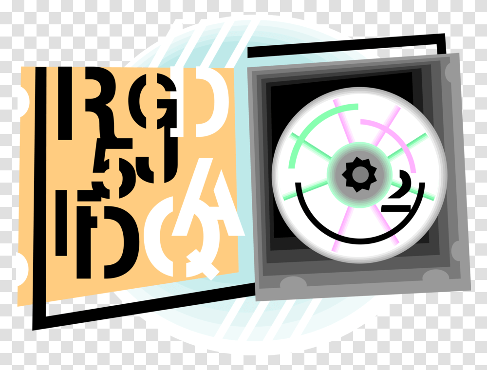 Vector Illustration Of Dvd And Cd Rom Compact Digital Circle, Clock Tower, Building, Disk, Electronics Transparent Png