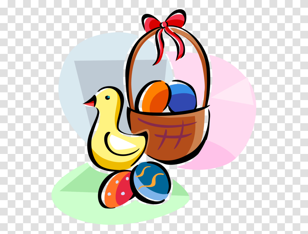 Vector Illustration Of Easter Baby Yellow Chick Bird Pasqua Clipart, Basket, Animal, Shopping Basket, Plant Transparent Png