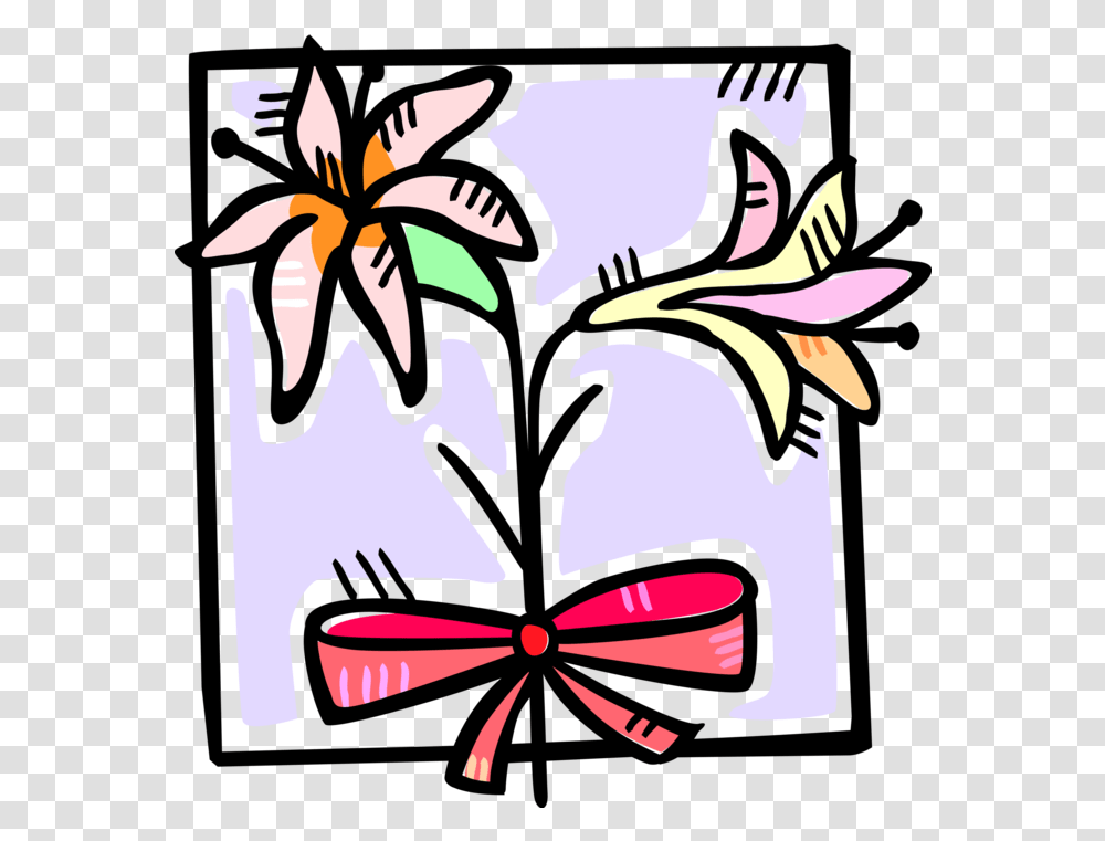 Vector Illustration Of Easter Lily Flower Symbol Clipart Clip Art, Plant, Graphics, Floral Design, Pattern Transparent Png