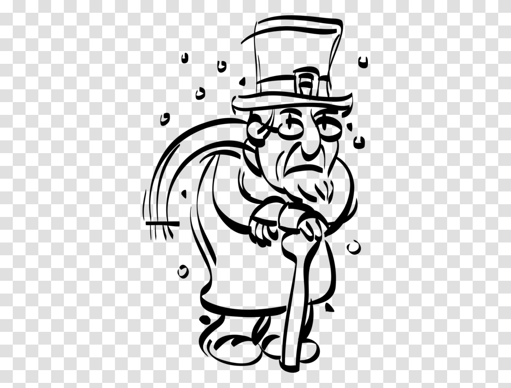 Vector Illustration Of Ebenezer Scrooge Cold Hearted Scrooge Clipart Black And White, Gray, World Of Warcraft Transparent Png