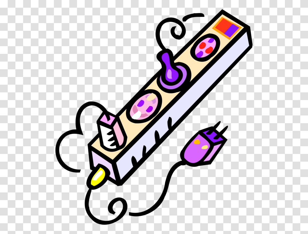 Vector Illustration Of Electricity Extension Power Electricity, Leisure Activities, Flute Transparent Png