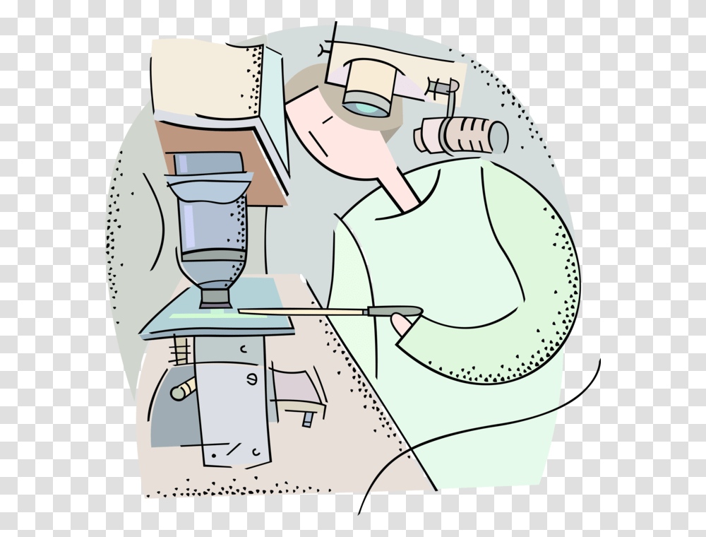 Vector Illustration Of Electronic Microscope Uses Beam Cartoon, Number, Diagram Transparent Png