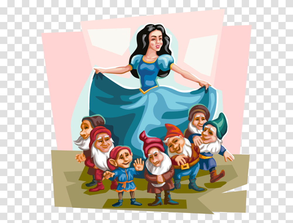 Vector Illustration Of Fable Characters Based On Snow Postacie Z Braci Grimm, Advertisement, Poster, Flyer, Paper Transparent Png