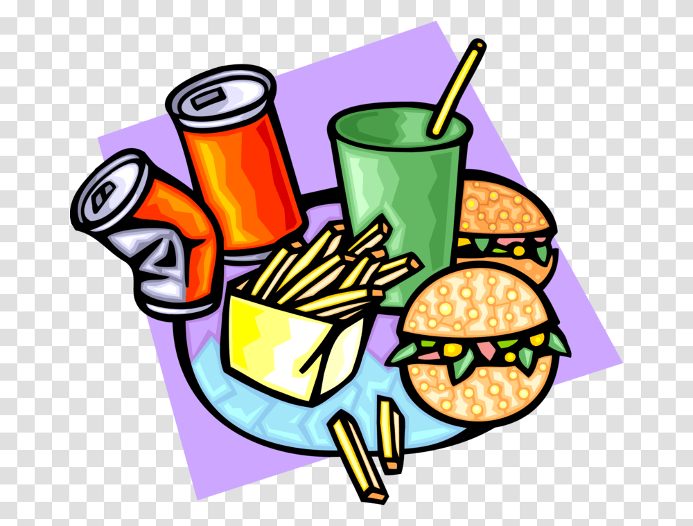 Vector Illustration Of Fast Food Hamburger French Junk Food Clip Art, Dynamite, Bomb, Weapon, Weaponry Transparent Png