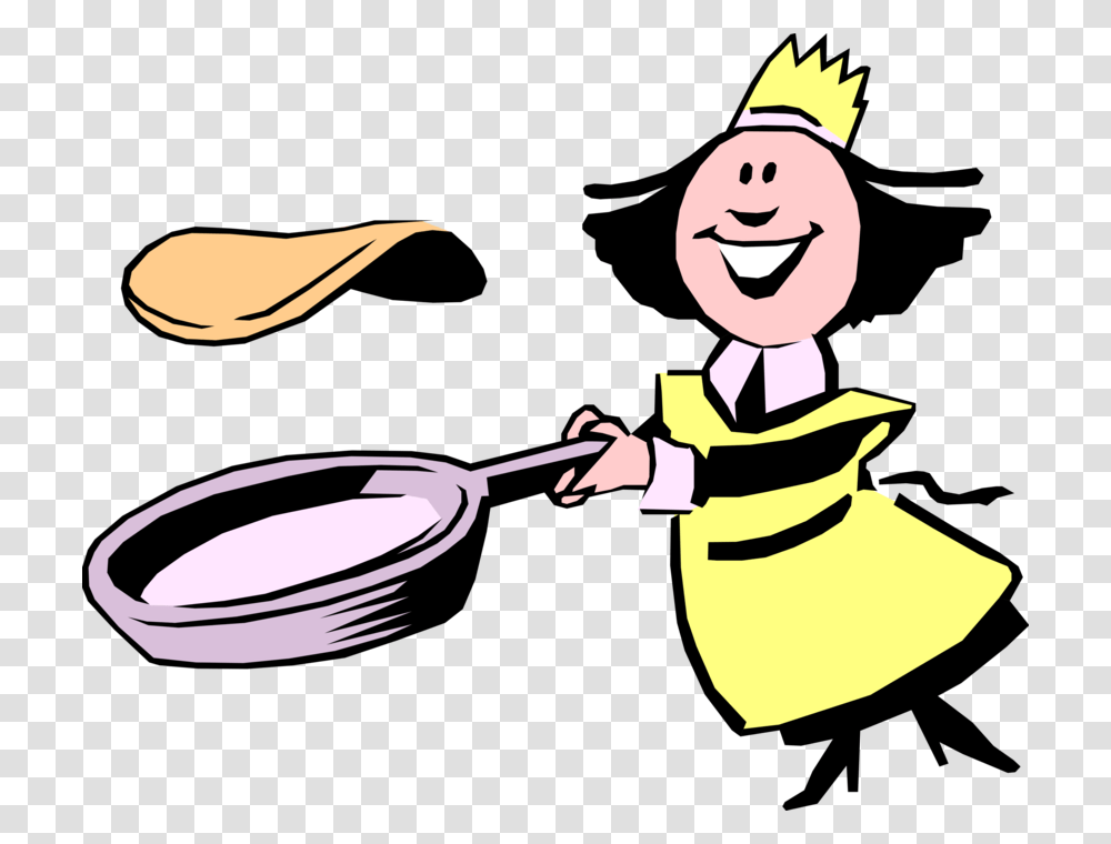 Vector Illustration Of Female Chef Flips Pancake Or Faire Sauter Les Crepes, Performer, Magician Transparent Png