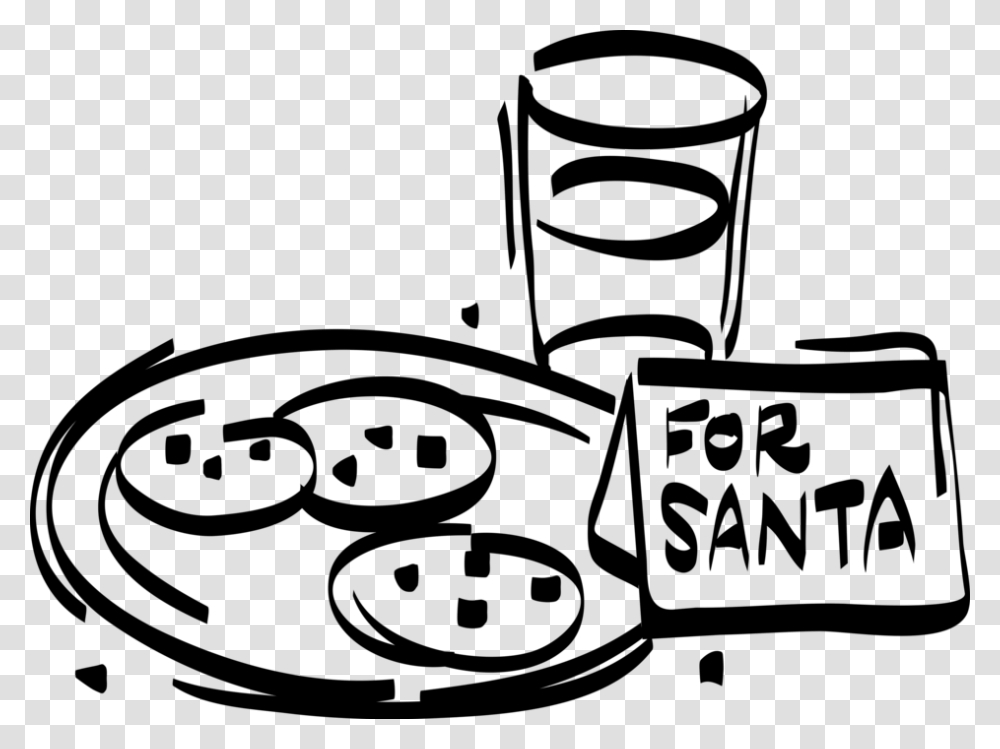 Vector Illustration Of Festive Season Christmas Plate Christmas Cookies Clip Art Black And White, Gray Transparent Png