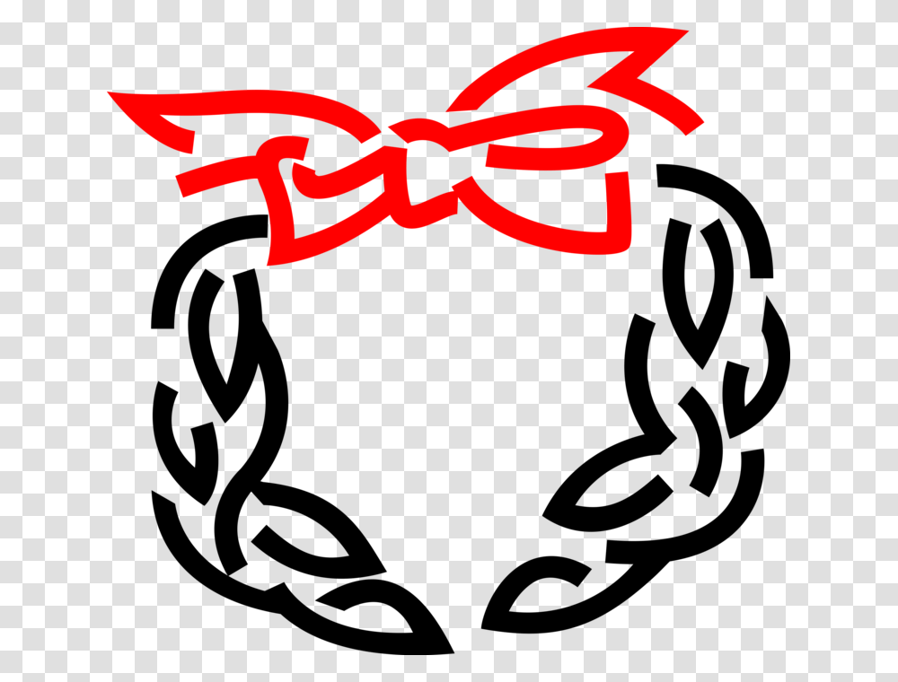 Vector Illustration Of Festive Season Christmas Wreath Emblem, Tie, Accessories, Accessory, Dynamite Transparent Png