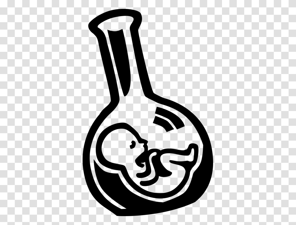 Vector Illustration Of Fetus Prenatal Human Between Test Tube Baby Clip Art, Gray, World Of Warcraft Transparent Png