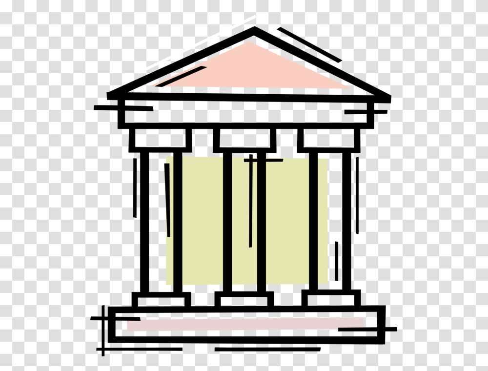 Vector Illustration Of Financial Banking Institution Governmental Institutions, Outdoors, Nature, Building Transparent Png