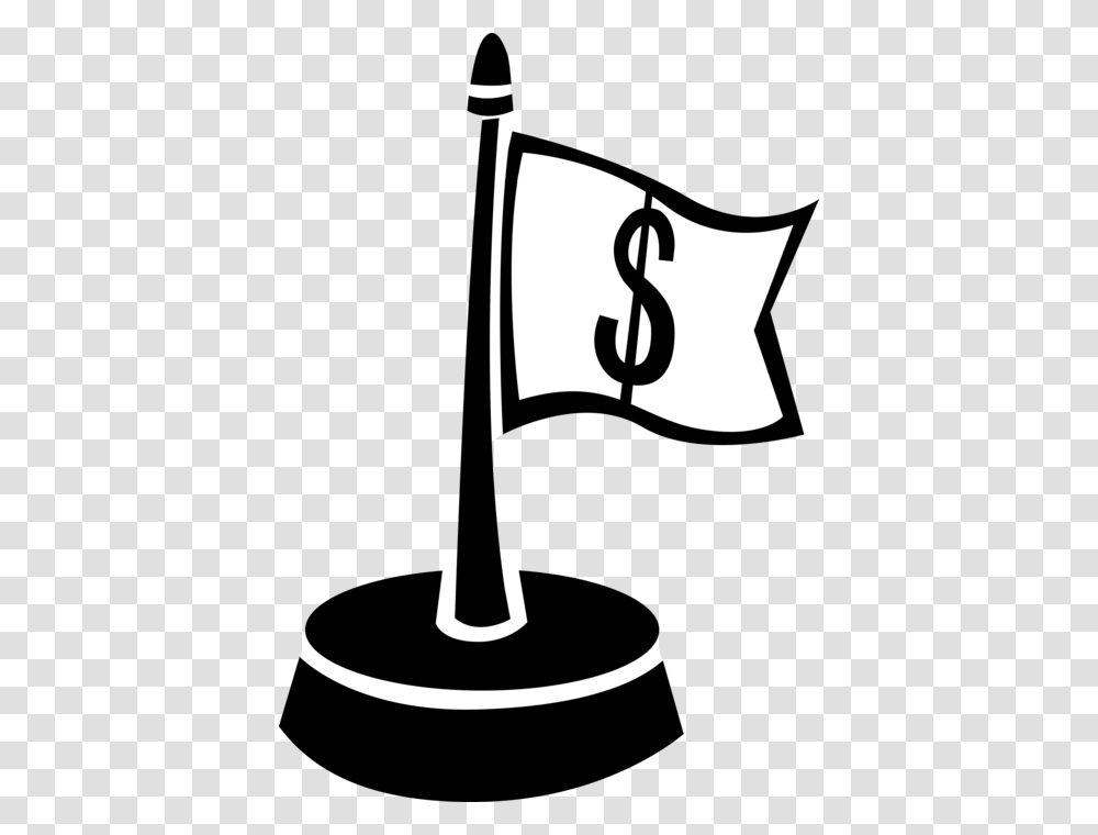 Vector Illustration Of Financial Concept Waving Flag, Stencil, Silhouette Transparent Png