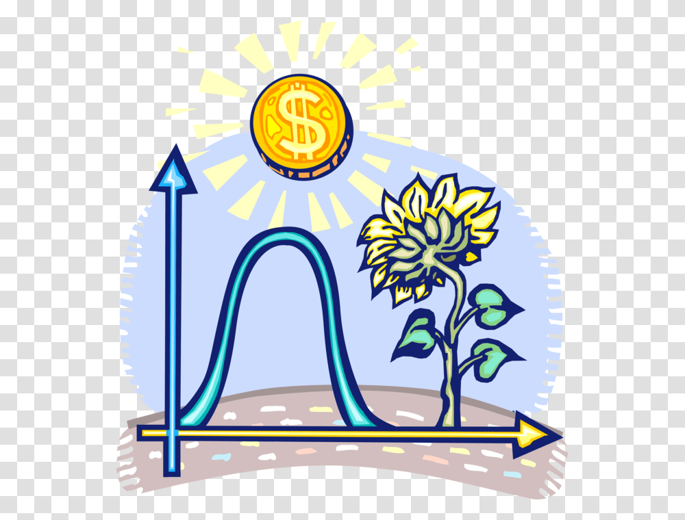 Vector Illustration Of Financial Growth Graph With, Nature, Outdoors, Snow, Ice Transparent Png